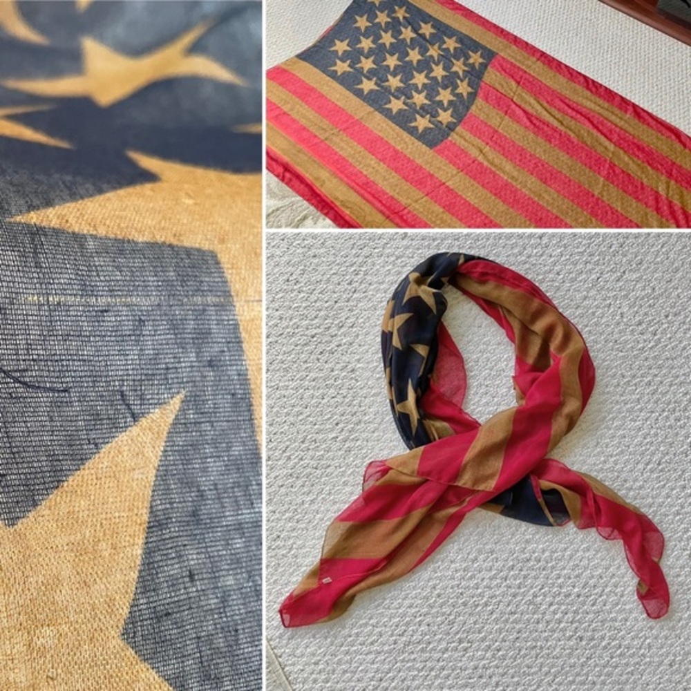 Vintage American Flag Scarf Wrap